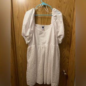 White Puff Sleeve Dress